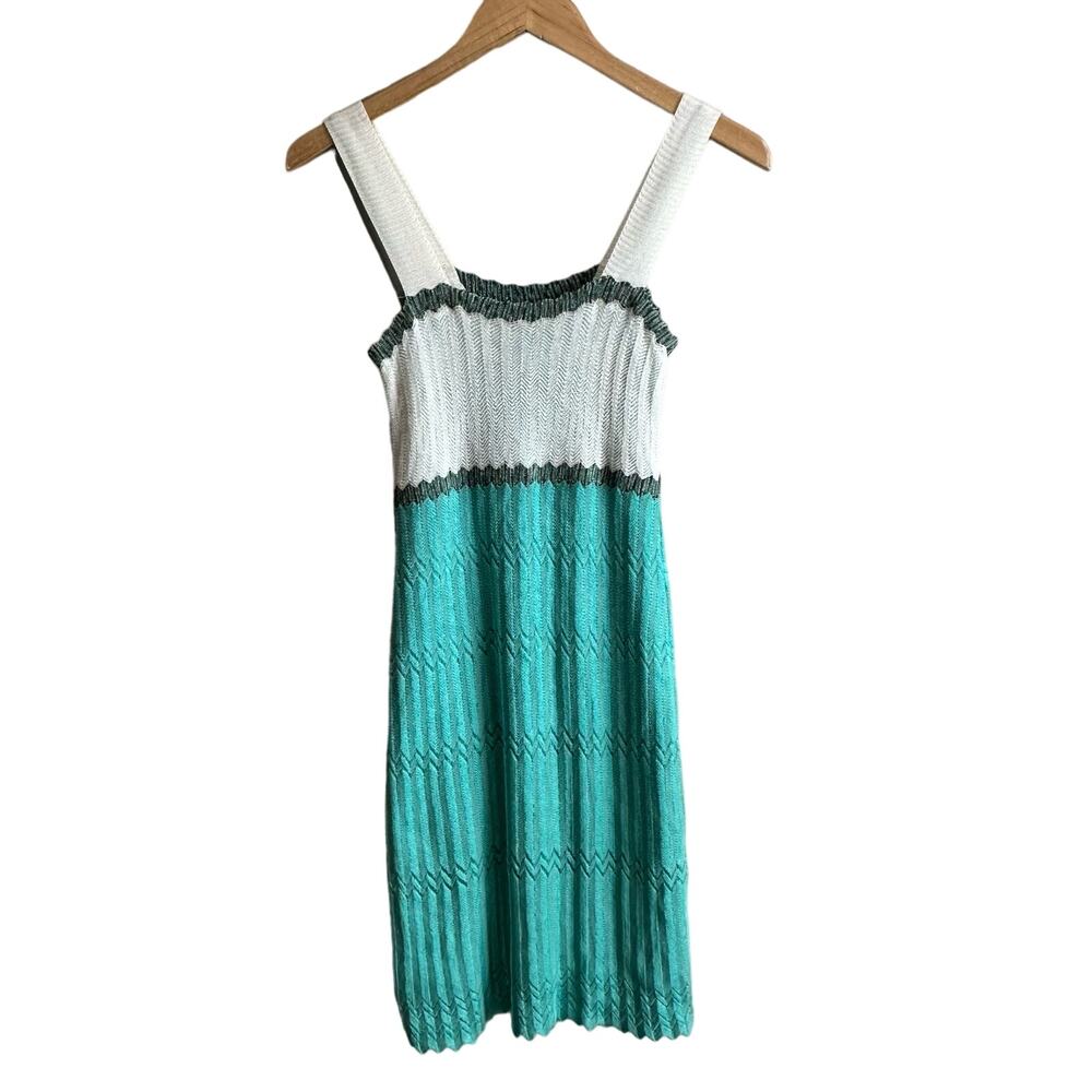 M Missoni Square Neckline Knit Stretch Mini Knit Dress 6 or 42